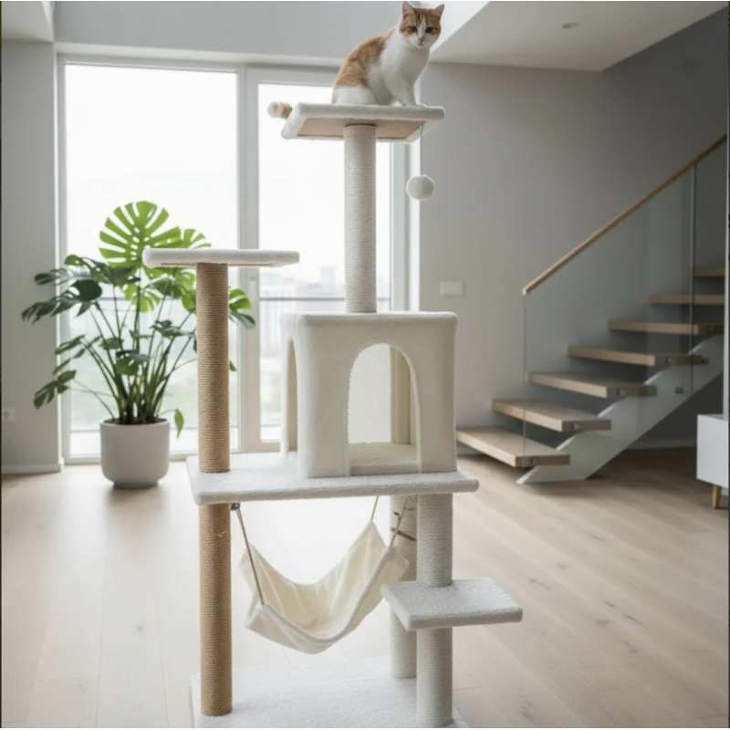 Rascador Para Gatos Gimnasio Mueble Arbol Torre Hamaca