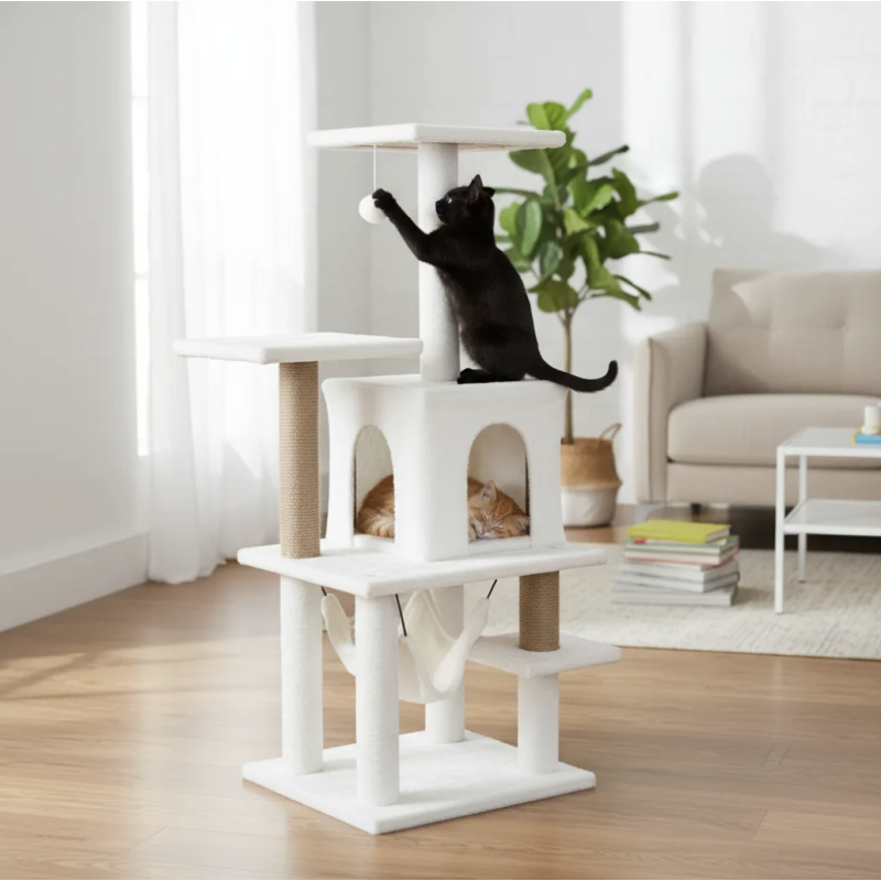 Rascador Para Gatos Gimnasio Mueble Arbol Torre Hamaca