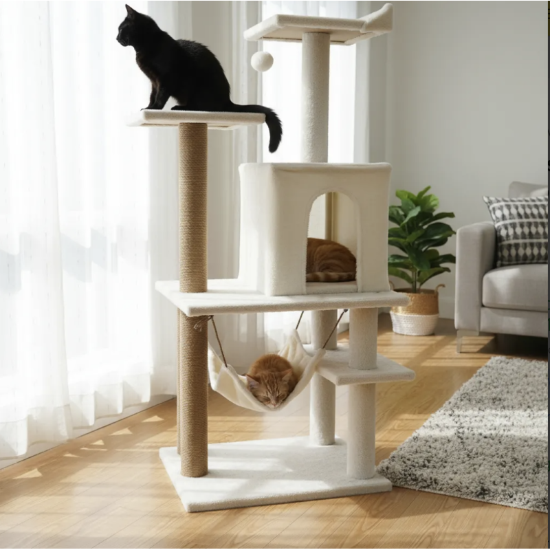 Rascador Para Gatos Gimnasio Mueble Arbol Torre Hamaca