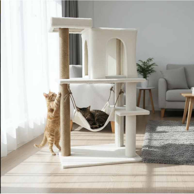 Rascador Para Gatos Gimnasio Mueble Arbol Torre Hamaca