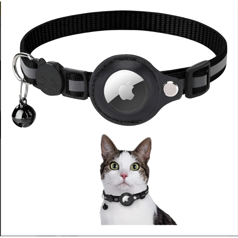 Collar Para Gatos Rastreable P/ Airtag Regulable Reflectivo.